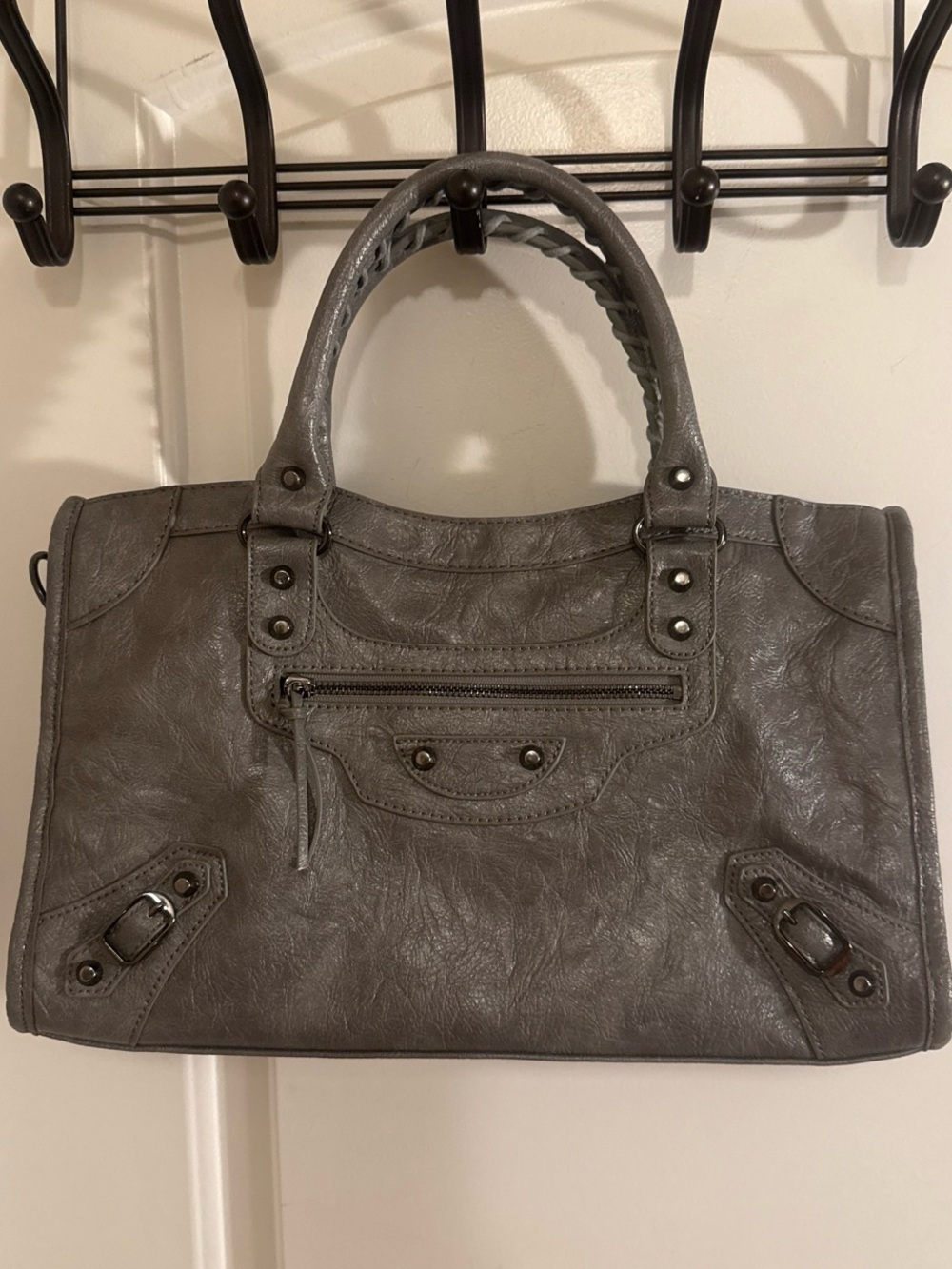 WOMEN'S LE CITY BAG SMALL IN STORM GREY 
Structured Gray Satchel
